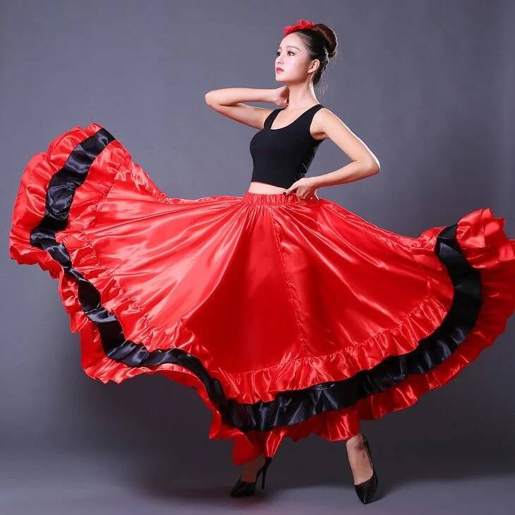 Drone Camera Stabilized - Rok Wanita Gypsy Spanyol Flamenco Poliester