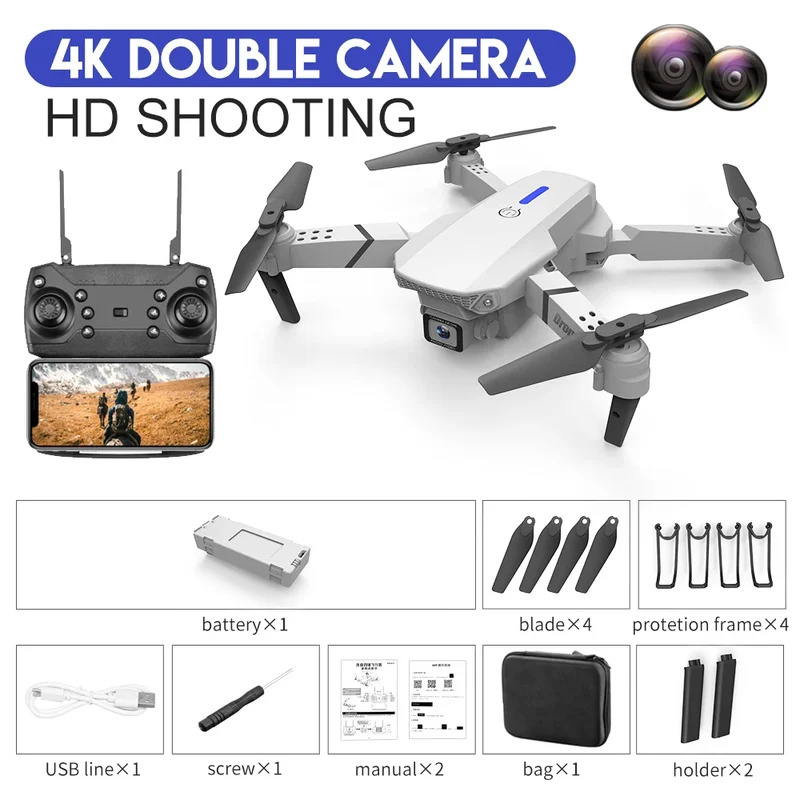 E88 Pro Drone Lipat Cerdas Men - Drone Camera Mount ulasan dan harga